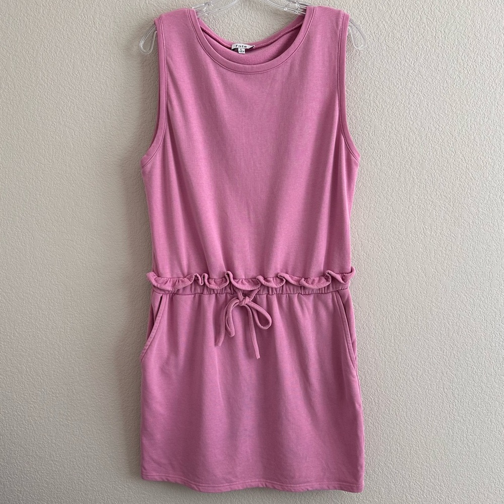 Excellent condition Fate Elastic Waist Terry Dress, Pink-Purple, Size L - Picture 1 of 11